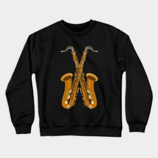 Saxophones Forming an X Crewneck Sweatshirt